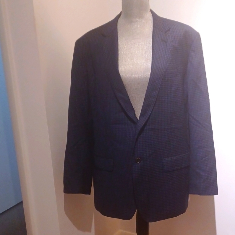 BONOBOS Guabello 44 R Slim Fit Blazer Checkered Blk/ Gray 100% Wool EUC